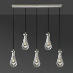 36 Inch Raindrop Glass Linear Cord Chandelier – Lachryma