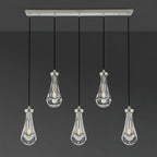 36 Inch Raindrop Glass Linear Cord Chandelier – Lachryma