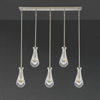 36 Inch Raindrop Glass Linear Rod Chandelier – Lachryma