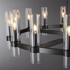 48 Inch Cylindrical Glass Candle Round Chandelier - Ravelle