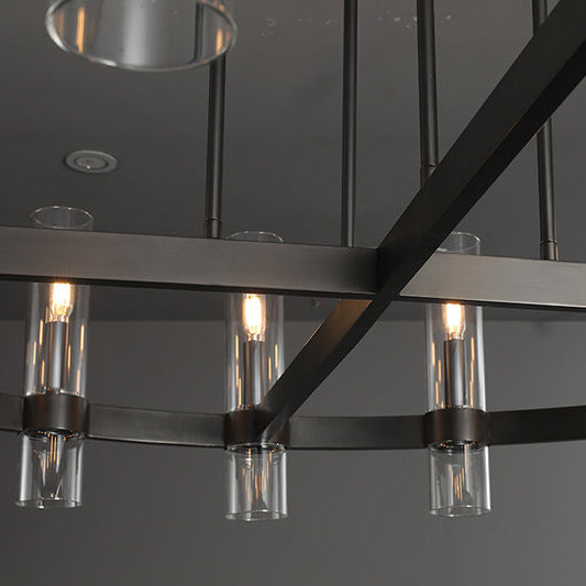 48 Inch Cylindrical Glass Candle Round Chandelier - Ravelle