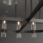 48 Inch Cylindrical Glass Candle Round Chandelier - Ravelle