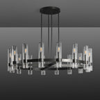 48 Inch Cylindrical Glass Candle Round Chandelier - Ravelle