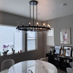 48 Inch Cylinder Glass Round Candle Chandelier - Ravelle