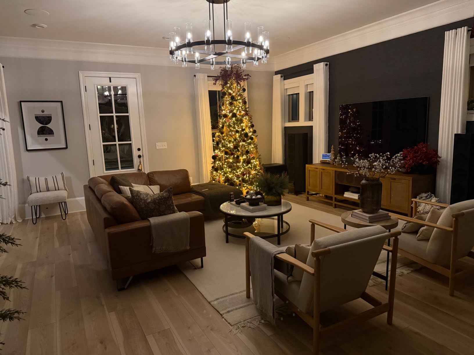 48 Inch Cylindrical Glass Candle Round Chandelier - Ravelle