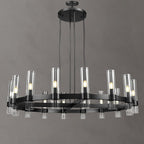48 Inch Cylindrical Glass Candle Round Chandelier - Ravelle