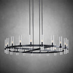60 Inch Cylindrical Glass Candle Round Chandelier - Ravelle