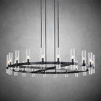 60 Inch Cylindrical Glass Candle Round Chandelier - Ravelle