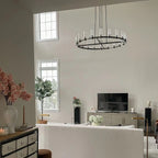 60 Inch Cylinder Glass Candle Round Chandelier - Ravelle