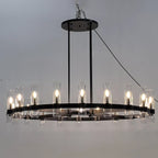 60 Inch Cylinder Glass Round Candle Chandelier - Ravelle