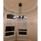 36 Inch Cylindrical Glass Candle Round Chandelier - Ravelle