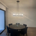 36 Inch Cylindrical Glass Candle Round Chandelier - Ravelle