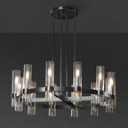 36 Inch Cylindrical Glass Candle Round Chandelier - Ravelle
