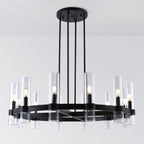 36 Inch Cylindrical Glass Candle Round Chandelier - Ravelle