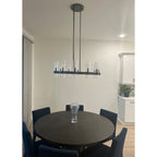 36 Inch Cylindrical Glass Candle Round Chandelier - Ravelle