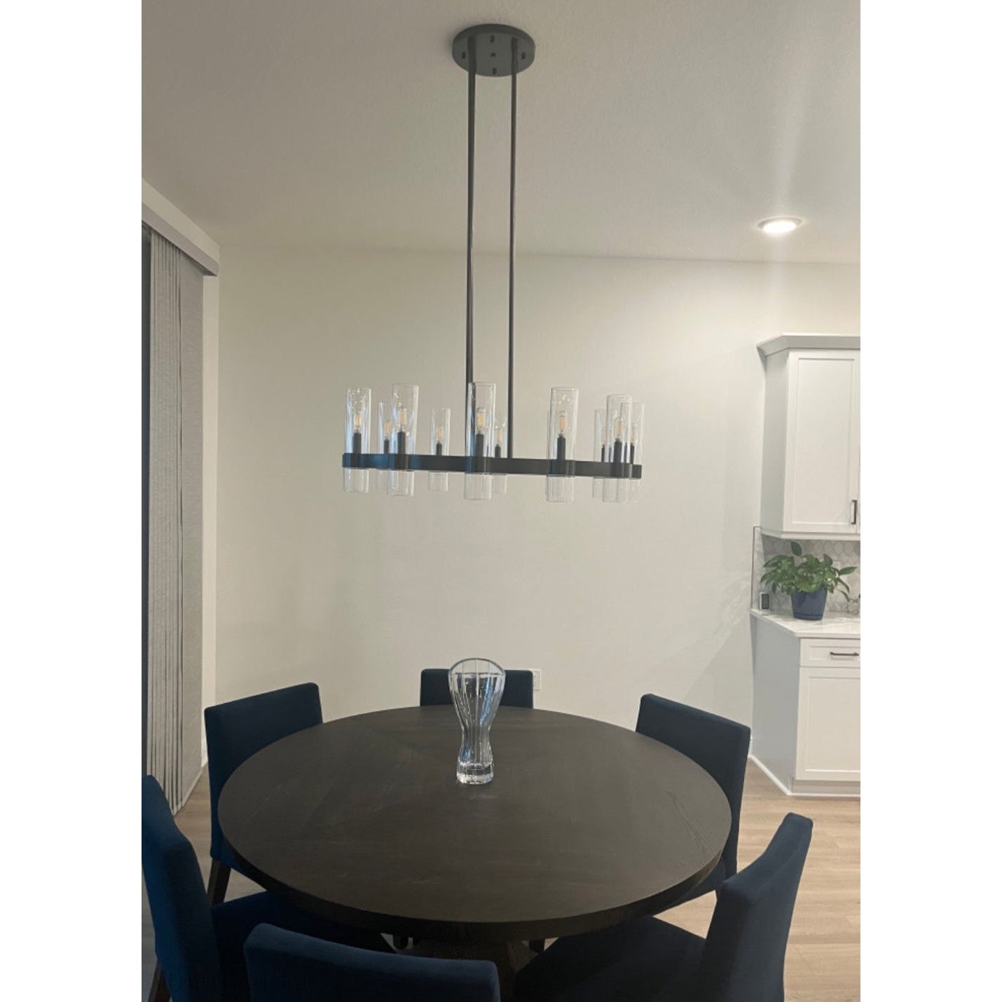 36 Inch Cylindrical Glass Candle Round Chandelier - Ravelle
