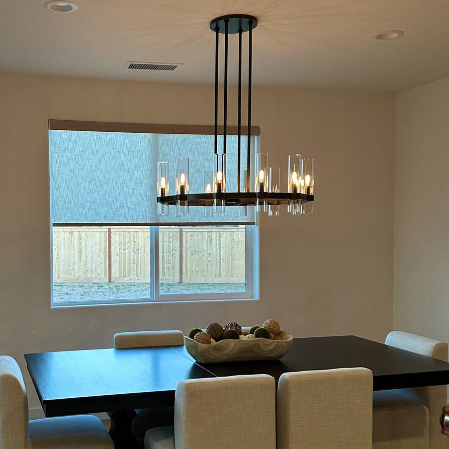 36 Inch Cylinder Glass Round Candle Chandelier - Ravelle