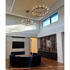48 Inch Cylindrical Glass Candle Round Chandelier - Ravelle