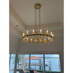 48 Inch Cylindrical Glass Candle Round Chandelier - Ravelle