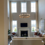 48 Inch Cylindrical Glass Candle Round Chandelier - Ravelle
