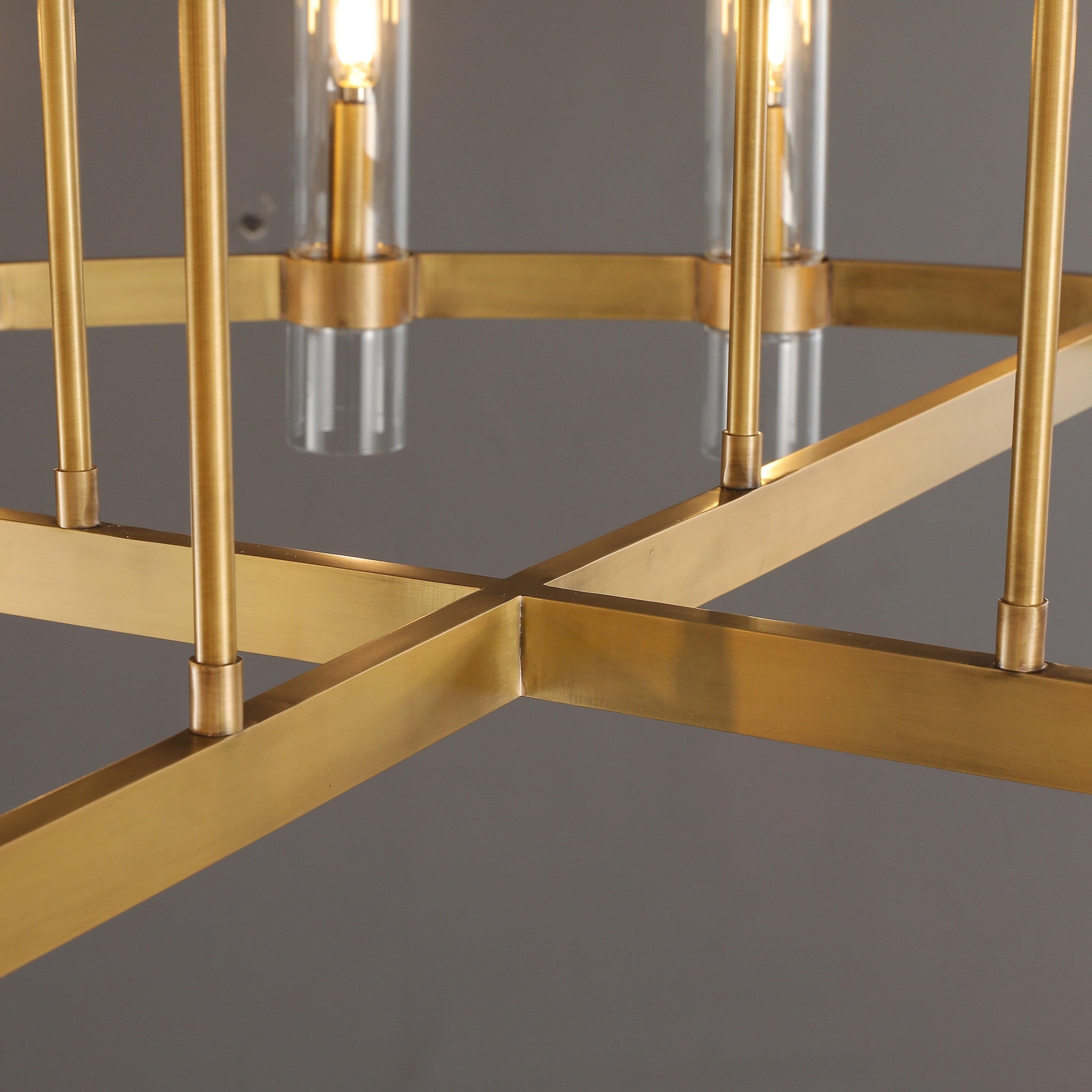 48 Inch Cylindrical Glass Candle Round Chandelier - Ravelle