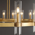 60 Inch Cylindrical Glass Candle Round Chandelier - Ravelle