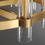 48 Inch Cylindrical Glass Candle Round Chandelier - Ravelle