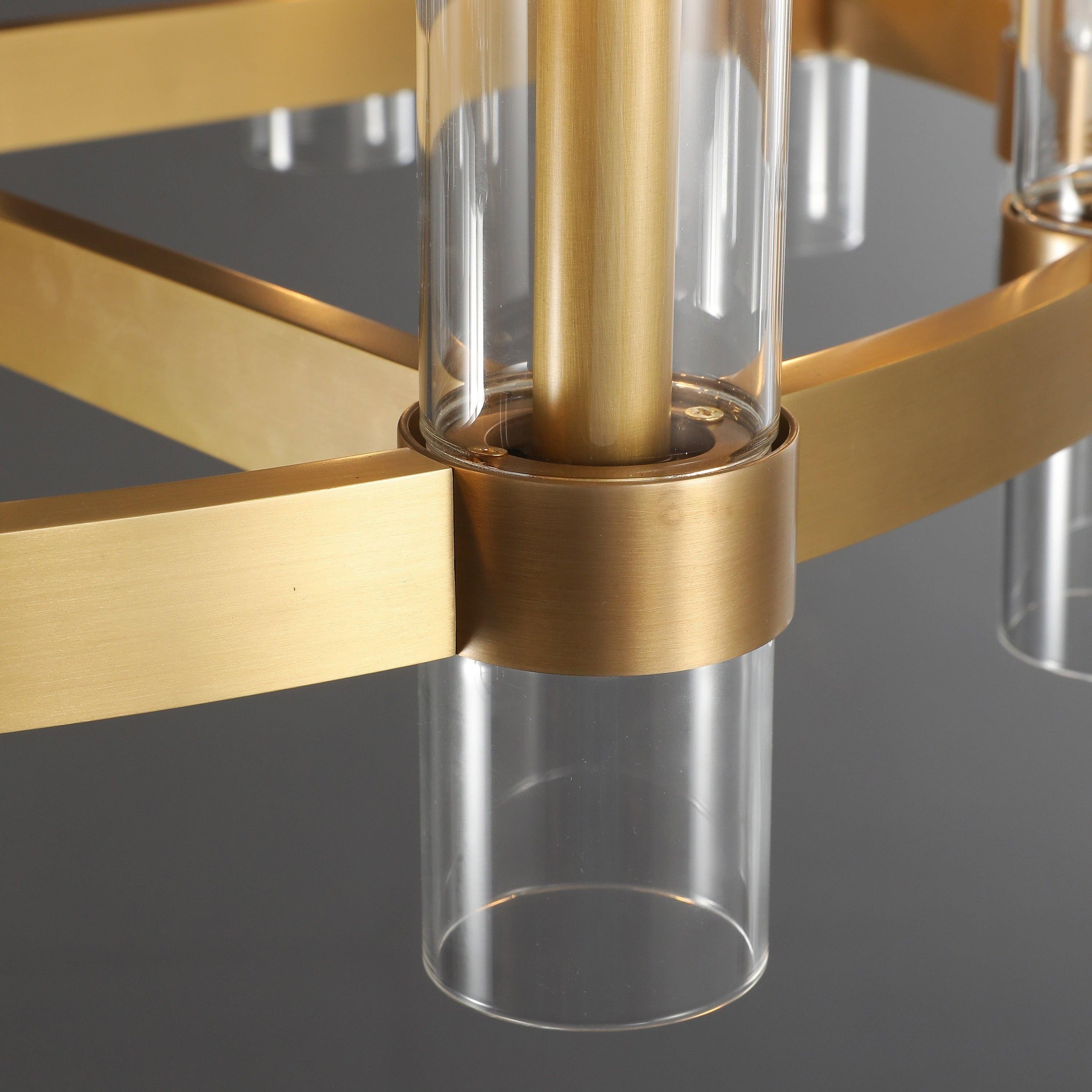 48 Inch Cylindrical Glass Candle Round Chandelier - Ravelle