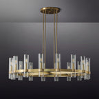 48 Inch Cylindrical Glass Candle Round Chandelier - Ravelle
