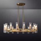 48 Inch Cylindrical Glass Candle Round Chandelier - Ravelle