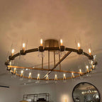 60 Inch Cylindrical Glass Candle Round Chandelier - Ravelle