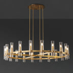 60 Inch Cylindrical Glass Candle Round Chandelier - Ravelle