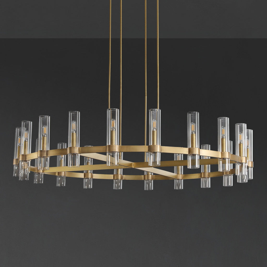60 Inch Cylindrical Glass Candle Round Chandelier - Ravelle