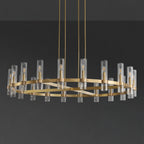 60 Inch Cylindrical Glass Candle Round Chandelier - Ravelle