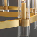 36 Inch Cylindrical Glass Candle Round Chandelier - Ravelle