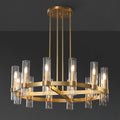 36 Inch Cylinder Glass Round Candle Chandelier - Ravelle