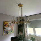 36 Inch Cylinder Glass Round Candle Chandelier - Ravelle