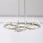 48 Inch Cylindrical Glass Candle Round Chandelier - Ravelle