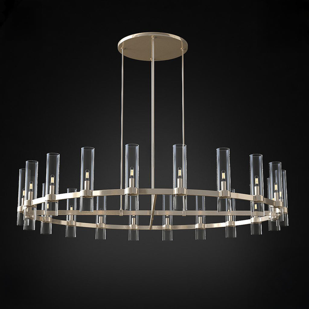 60 Inch Cylindrical Glass Candle Round Chandelier - Ravelle