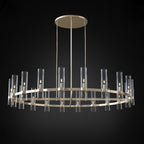 60 Inch Cylindrical Glass Candle Round Chandelier - Ravelle