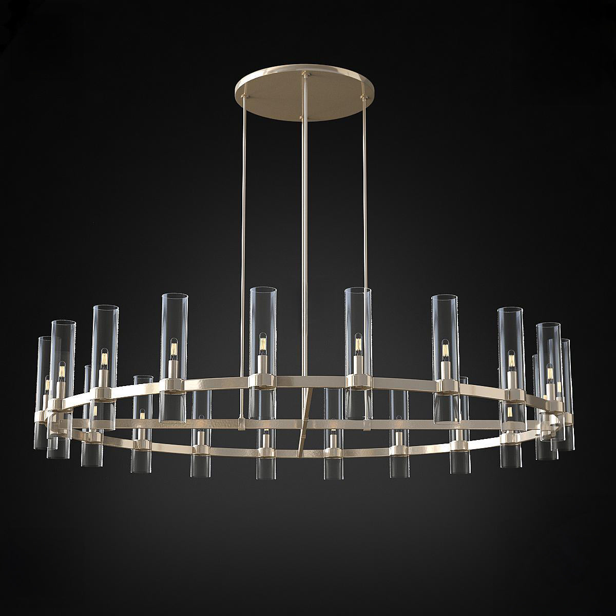 60 Inch Cylindrical Glass Candle Round Chandelier - Ravelle