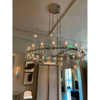 60 Inch Cylindrical Glass Candle Round Chandelier - Ravelle