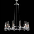 36 Inch Cylindrical Glass Candle Round Chandelier - Ravelle