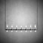 54 Inch Cylindrical Glass Candle Linear Chandelier - Ravelle