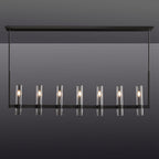 54 Zoll zylindrischer linearer Kerzenleuchter aus Glas - Ravelle
