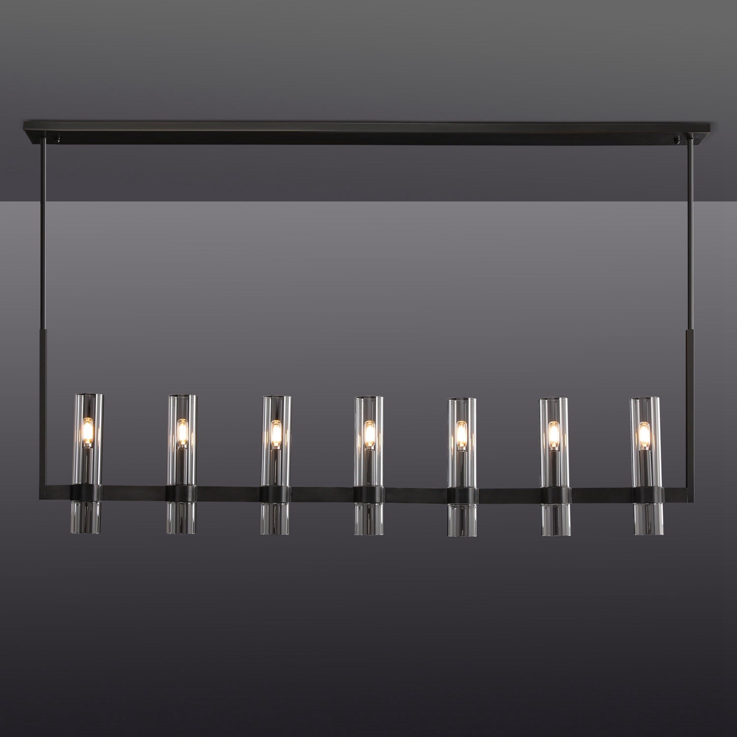 54 Inch Cylinder Glass Candle Linear Chandelier - Ravelle
