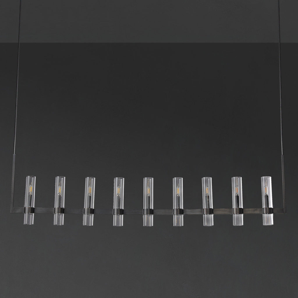 69 Inch Cylinder Glass Candle Linear Chandelier - Ravelle