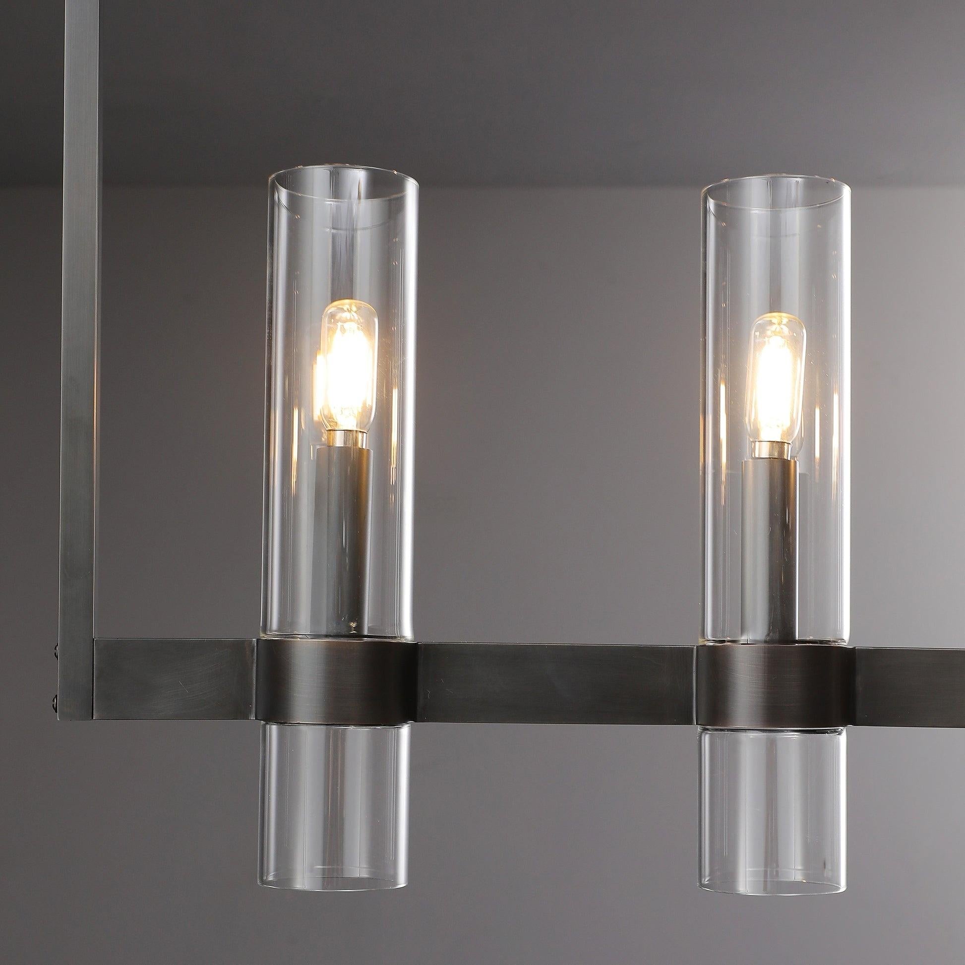 54 Inch Cylinder Glass Linear Candle Chandelier - Ravelle