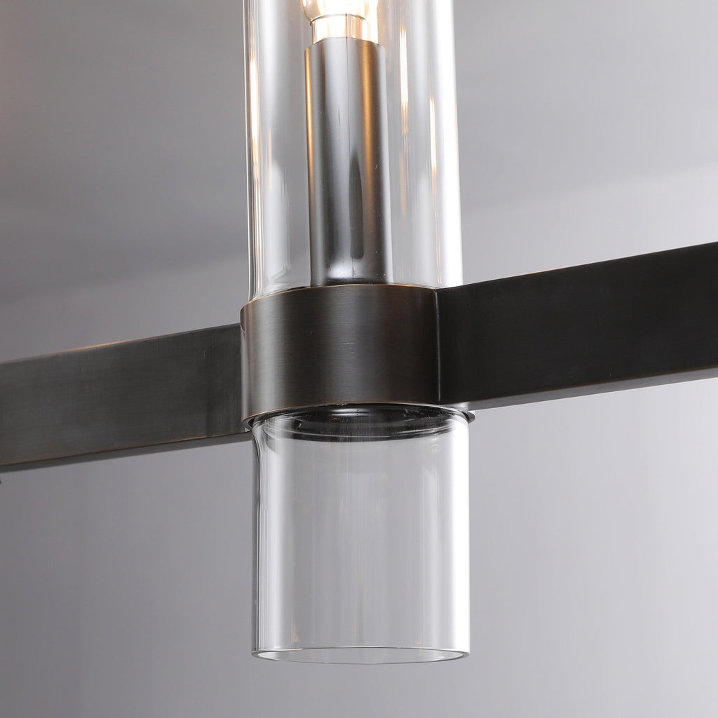 54 Inch Cylinder Glass Linear Candle Chandelier - Ravelle