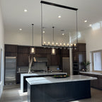 69 Inch Cylinder Glass Linear Candle Chandelier - Ravelle